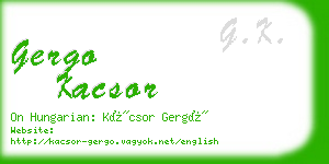 gergo kacsor business card